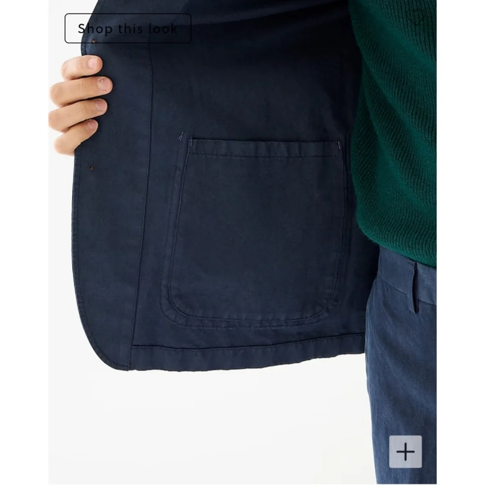 NWT J. Crew Garment-Dyed Cotton-Linen Blend Chino Suit Jacket - Picture 8 of 14